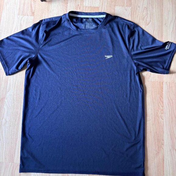 Speedo Navy Short Sleeve SPF 50 Crew Neck Shirt Men’s Medium - Picture 1 of 4
